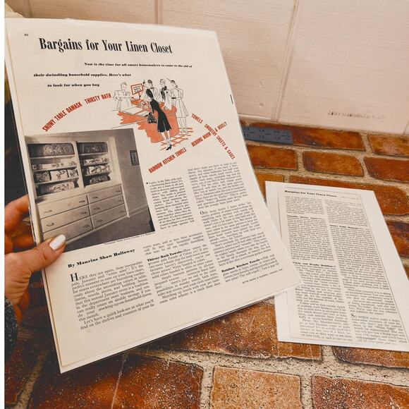 1941 Bargains for Your Linen Closet Vintage Print Article MCM January White Sale - Picture 2 of 10